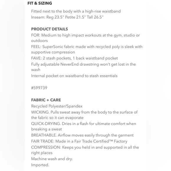 Athleta Ultimate Stash 7/8 Pocket Legging- Space Dye- Oceanic Teal Blue sz M - Picture 7 of 10